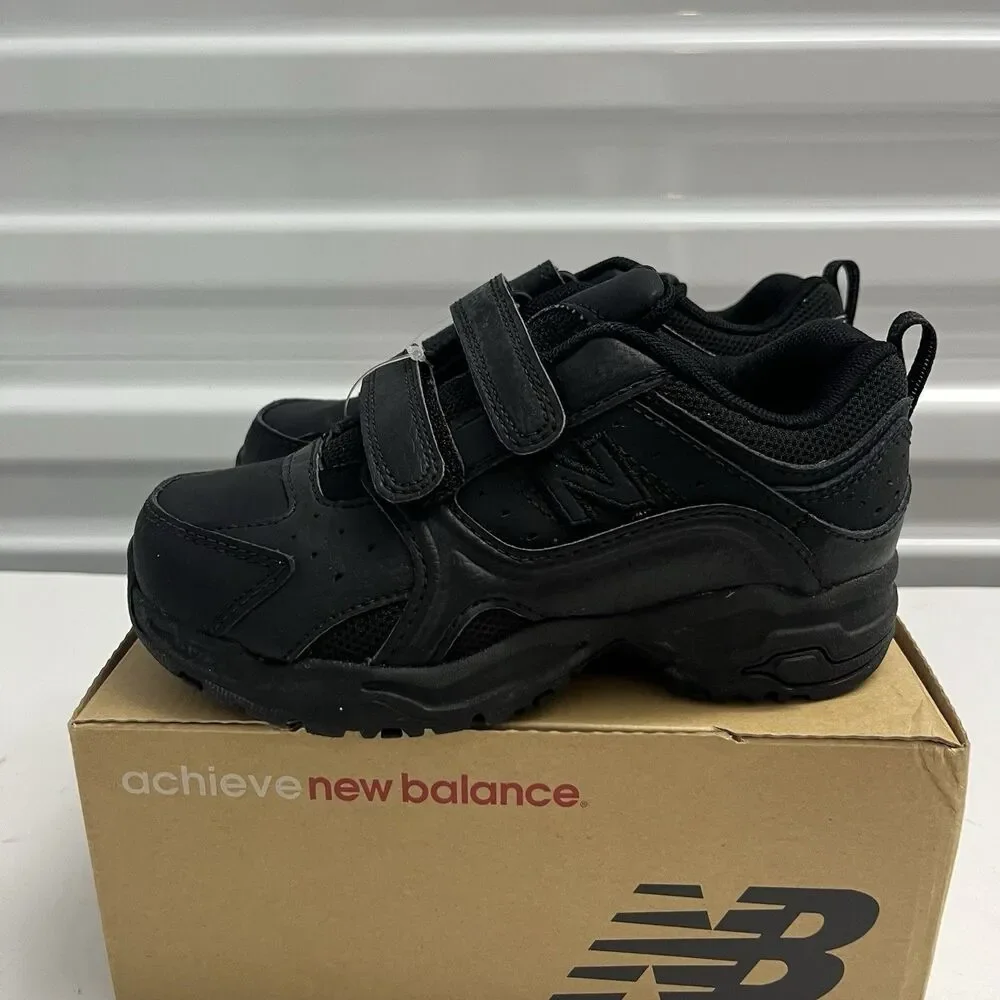 New Balance 622 SZ 11 X W Toddler Black Leather Hook & Loop Sneakers Shoes